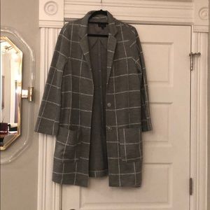 TopShop Grey & White Plaid Coat